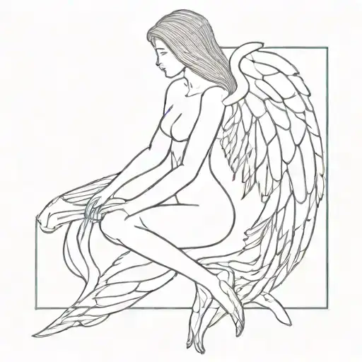 growing out of dark angel tattoo design idea