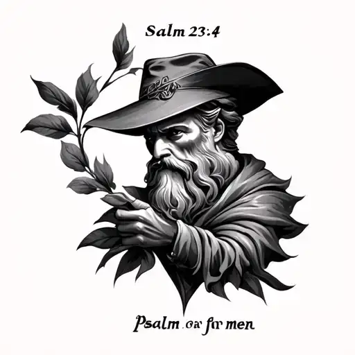 psalm 23:4 for men tattoo design idea