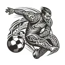 football player kicking tattoo design idea