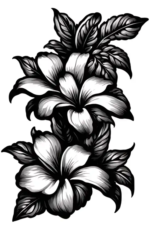 plumeria paisley pattern tattoo design idea
