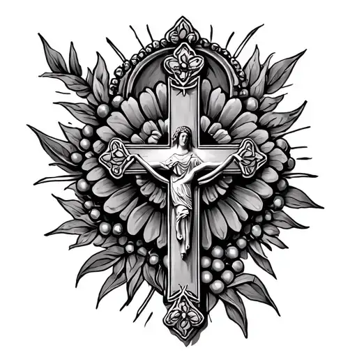Need a Tatoostarting from Back of the palm toShoulder. Rosary Starting from Y shape Cross, Then first three Hail mary m tattoo design idea