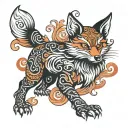 nine tailed red fox tattoo design idea