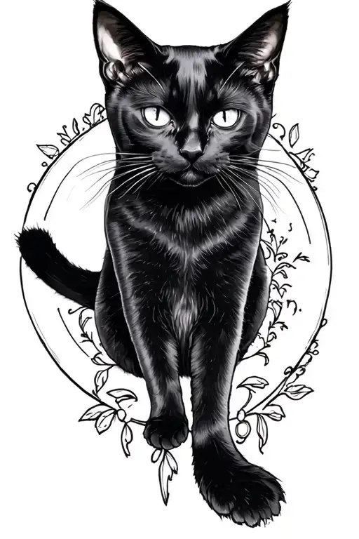 Black Batter Black Cat tattoo design idea