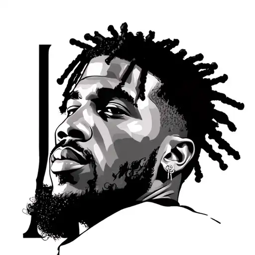 J Cole faceicon tattoo design idea