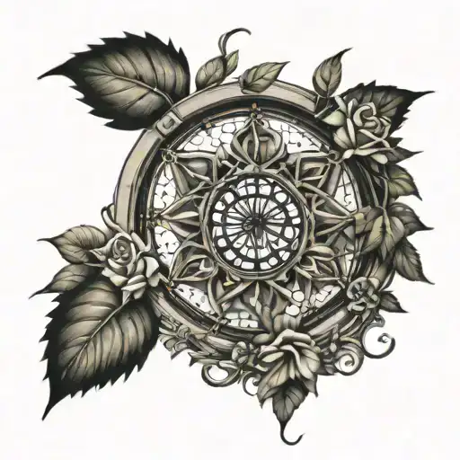 rose window tattoo design idea