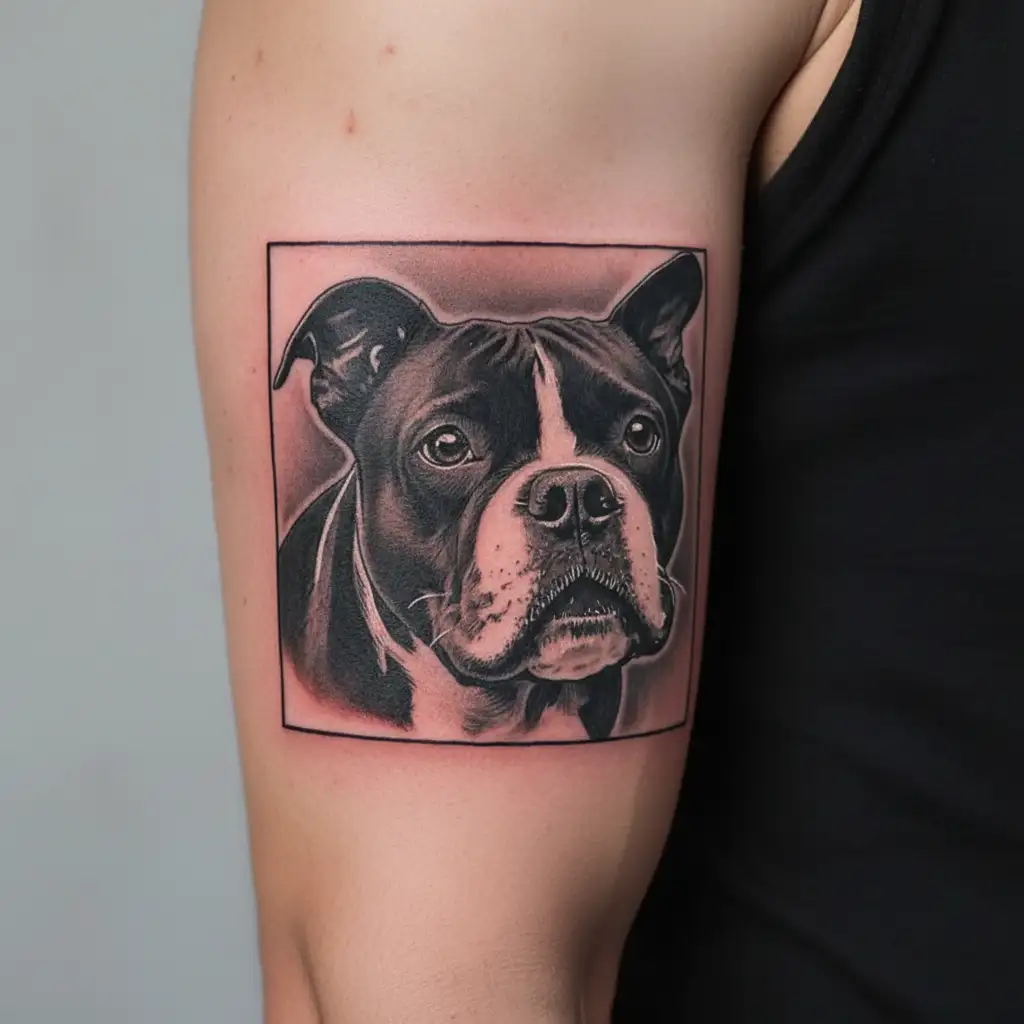 Staffy tattoo design idea