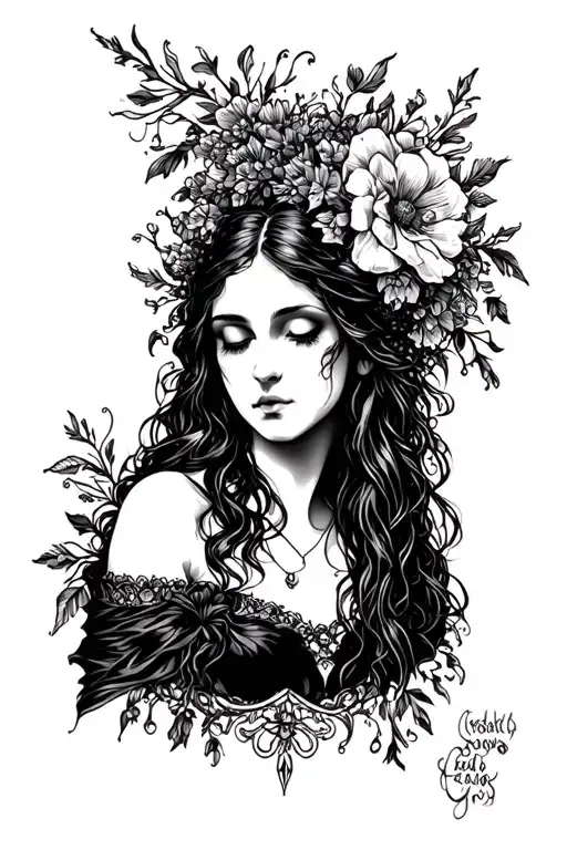 lady of sorrows mcr tattoo design idea