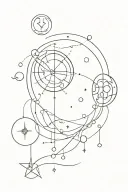 astrology and biology inspired tattoo featuring tattoo design idea