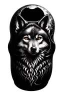 nesting doll full moon wolf spirit tattoo design idea