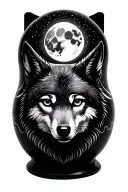 nesting doll full moon wolf spirit tattoo design idea