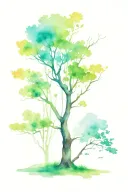 tree artistic brushes and splashes of paint. tattoo design idea