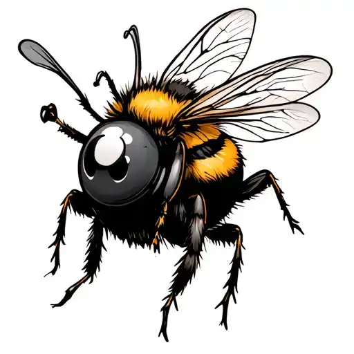 magic 8 ball painted to look like a cute bumble bee tattoo design idea