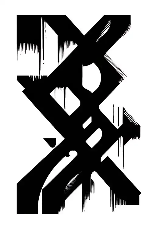 Raw Blackwork Chaotic Bold Strokes Flow Brutalist tattoo design idea