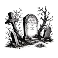 grave yard tattoo design idea