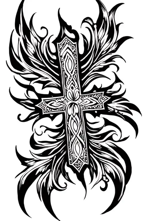 philippine tribal tattoo, cross, full sleeve tattoo tattoo design idea