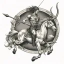 Sagittarius centaur shooting arrow tattoo design idea