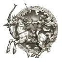 Sagittarius centaur shooting arrow tattoo design idea