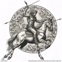 Sagittarius centaur shooting arrow tattoo design idea