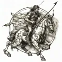 Sagittarius centaur shooting arrow tattoo design idea
