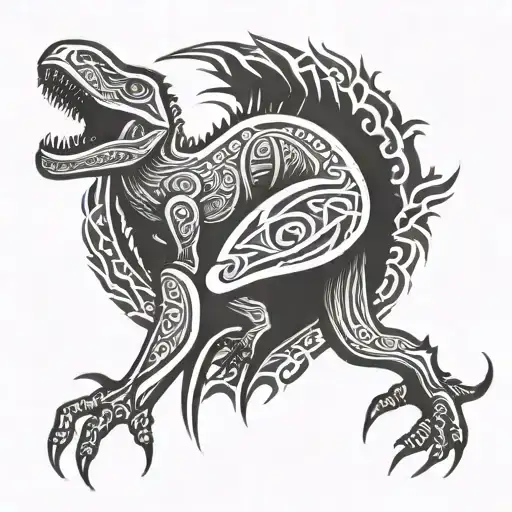 Trex full body tattoo design idea