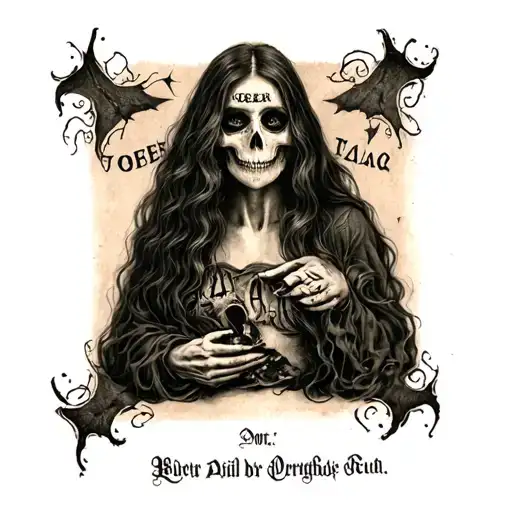 Paranormal Scene Ouija tattoo design idea