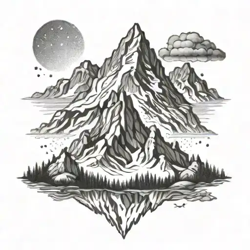 crested butte mountain peak tattoo design idea