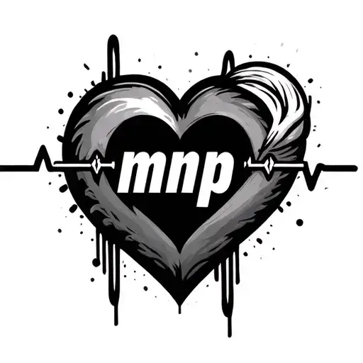 "mnp" Heart beats tattoo design idea