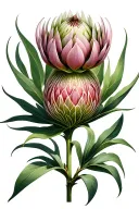 protea flower tattoo design idea