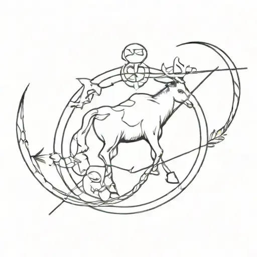 combine the symbols for Aries zodiac and Sagittarius zodiac  tattoo design idea