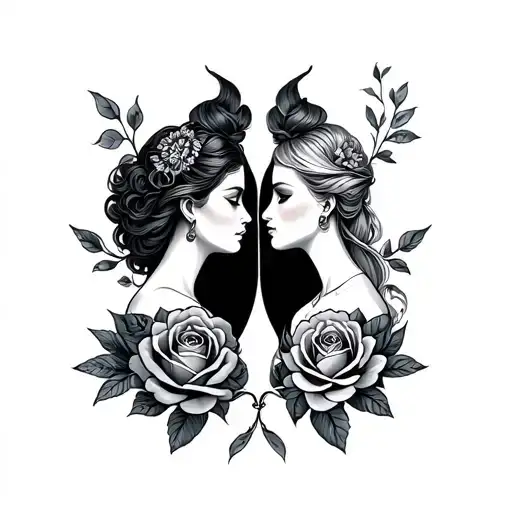 matching tattoo for soulmates, love, reincarnation tattoo design idea