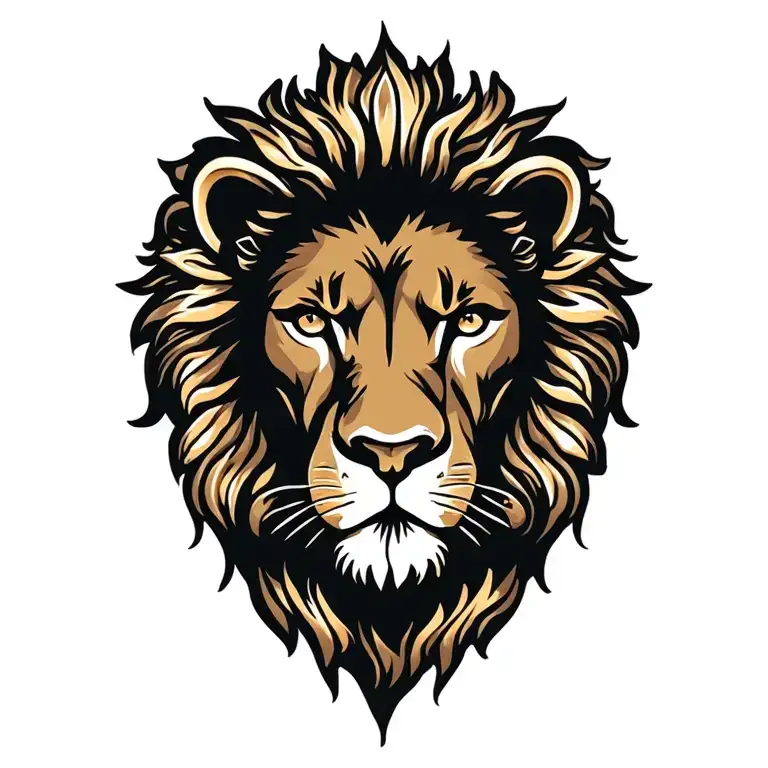 lion surrounded by a sun shining bright tattoo design idea