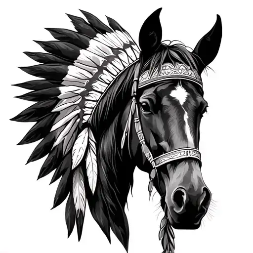 horses and Indians  tattoo design idea