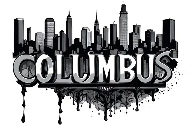 614 columbus ohio Skyline tattoo design idea