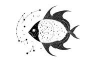 Pisces and Aquarius constellation tattoo design idea