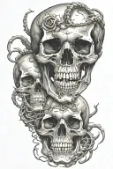 skulls and scorpions intertwined within tattoo design idea