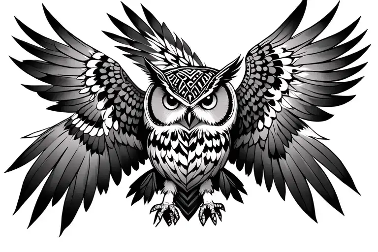 owl native American tattoo design idea