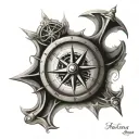 nautical compass tattoo design idea
