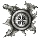 nautical compass tattoo design idea