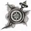 nautical compass tattoo design idea