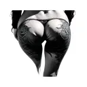 Buttocks tattoo design idea