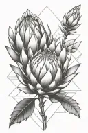 king protea flower tattoo design idea