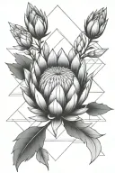 king protea flower tattoo design idea
