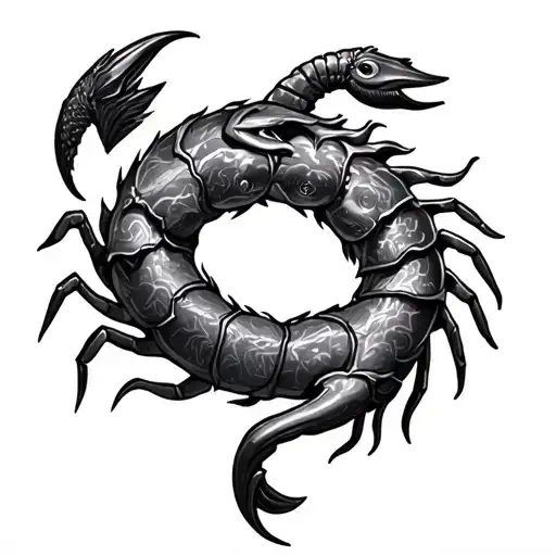 Sagittarius, scorpio,leo pisces zodiac sign incorporated tattoo design idea