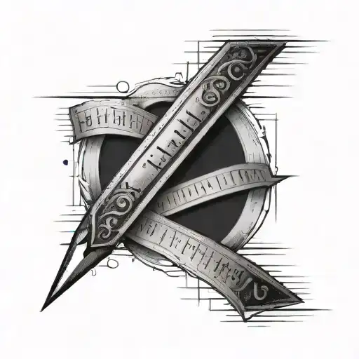 tattoo of ruler with inch and centimeter marks but does not look like an actual ruler tattoo design idea