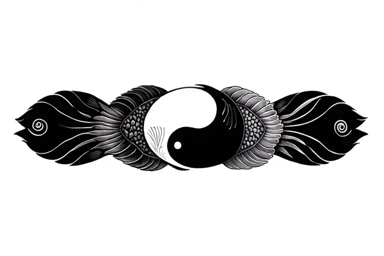 fish yin yang tattoo design idea