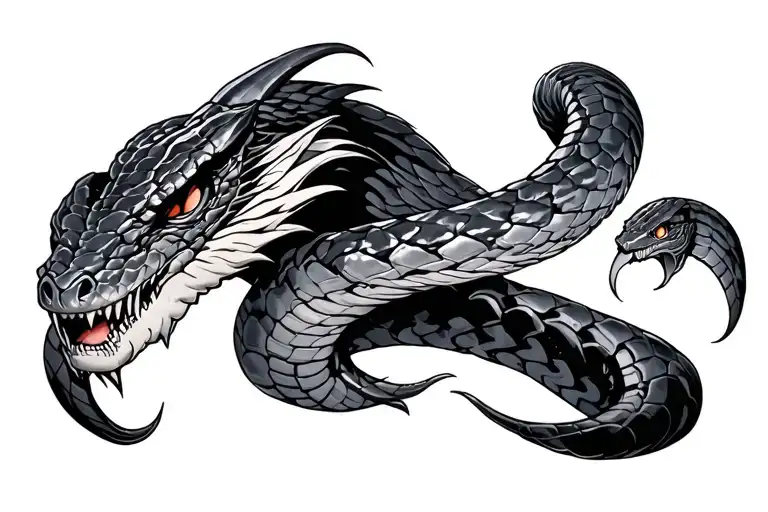 cyborg king cobra tattoo design idea