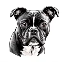 staffy dog breed tattoo design idea