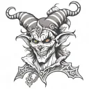 evil jester tattoo design idea