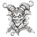 evil jester tattoo design idea