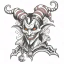 evil jester tattoo design idea